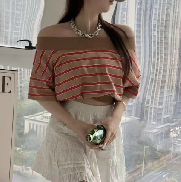 欧街-条纹短袖03288