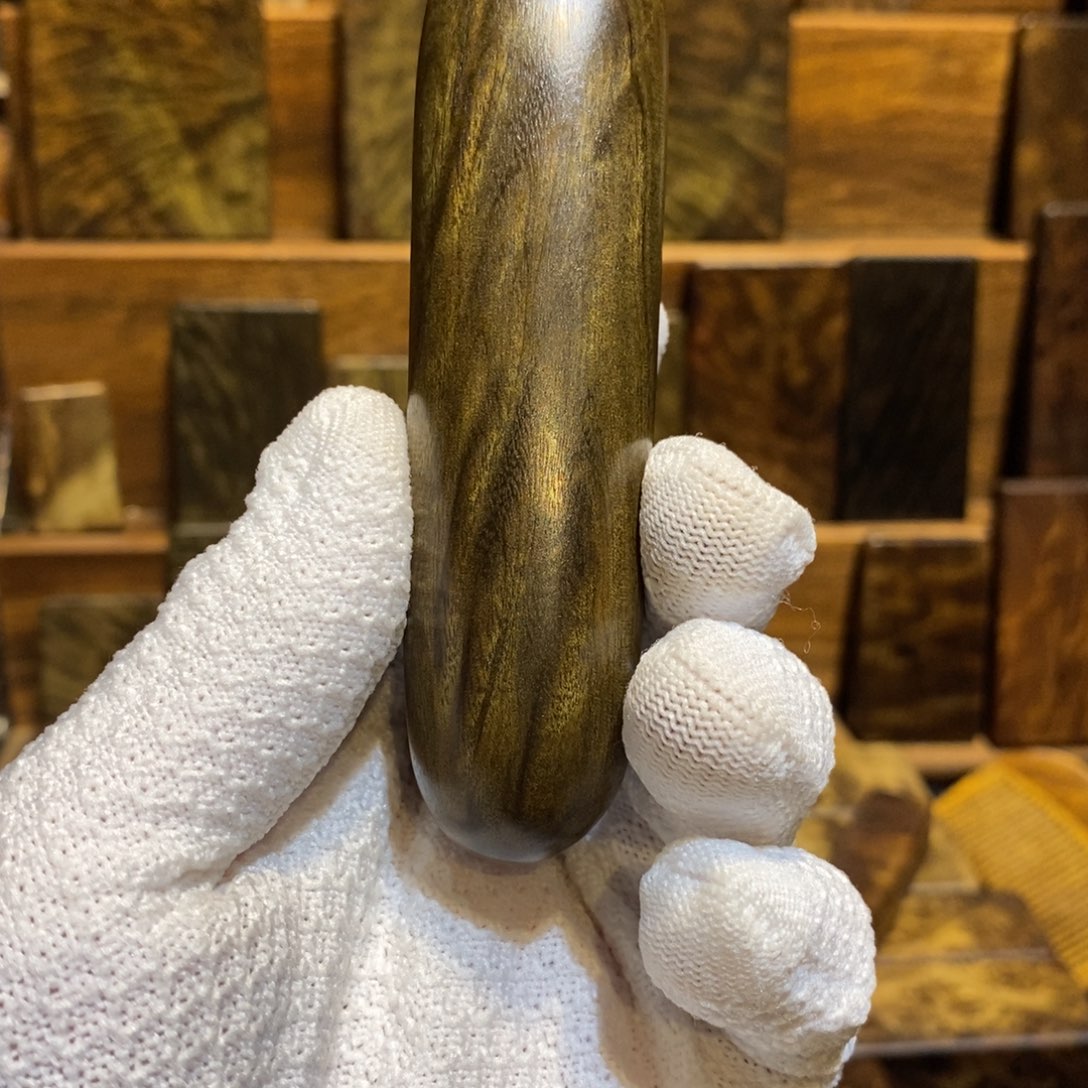 缅***猫阴沉木阴沉金丝楠木手把件