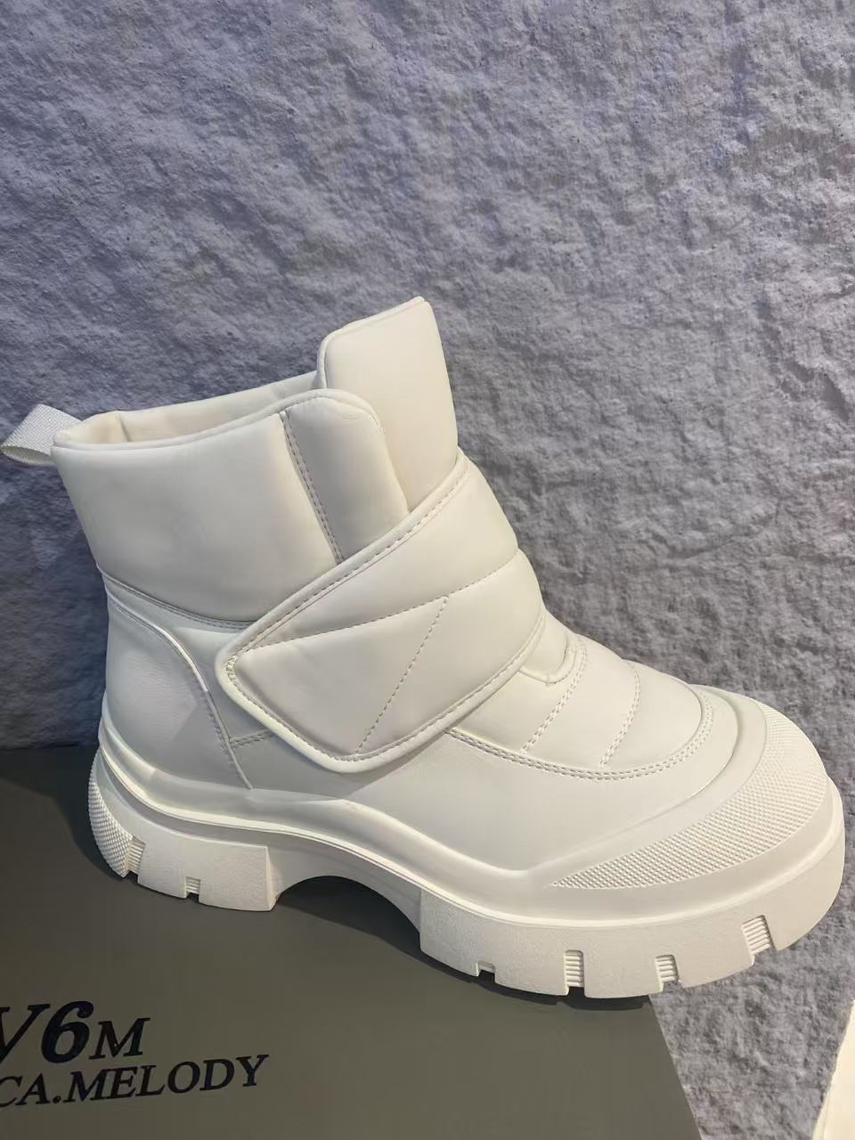 岺歌【济洲岛】贴片真皮厚底雪地靴百搭时尚女士软底保暖加绒女款