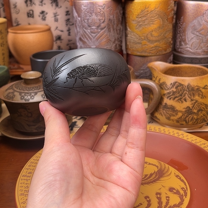 茶杯紫砂宜兴紫砂茶具正品