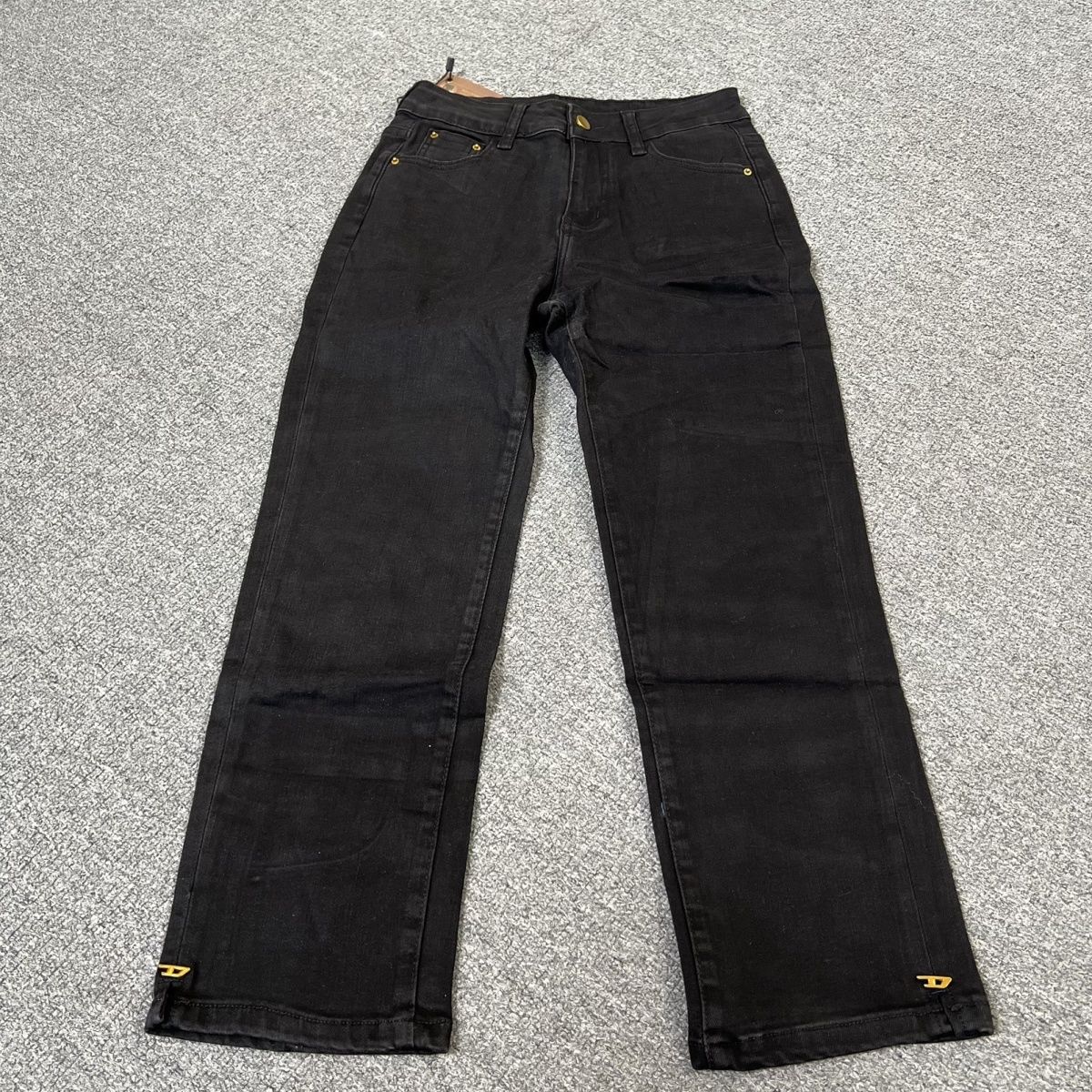 8954撤柜黑色九分牛仔裤秋季新款弹力大码高腰显瘦烟管