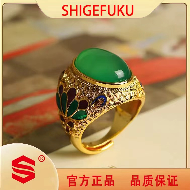 SHIGEFUKU/珐琅彩大号鸽子蛋戒指送礼收藏wt