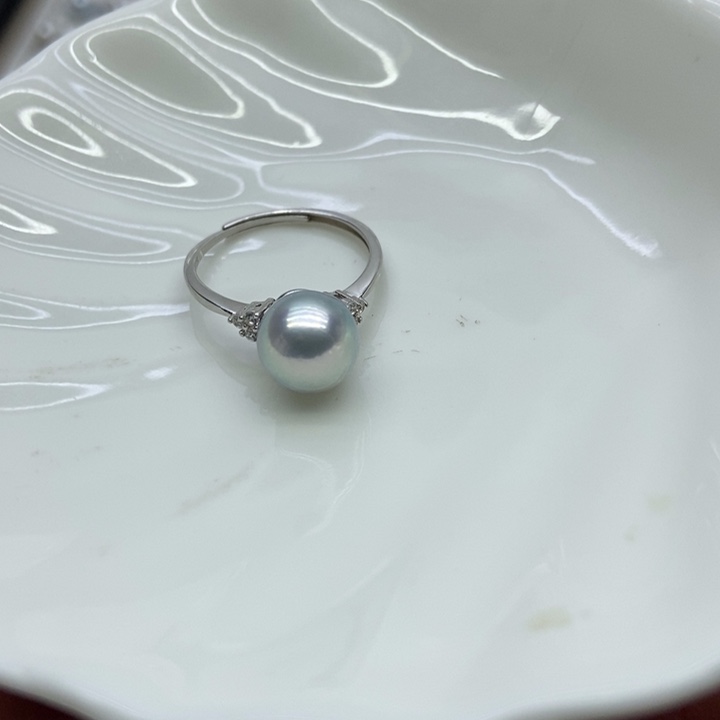 海水珍珠戒指银S925镶嵌