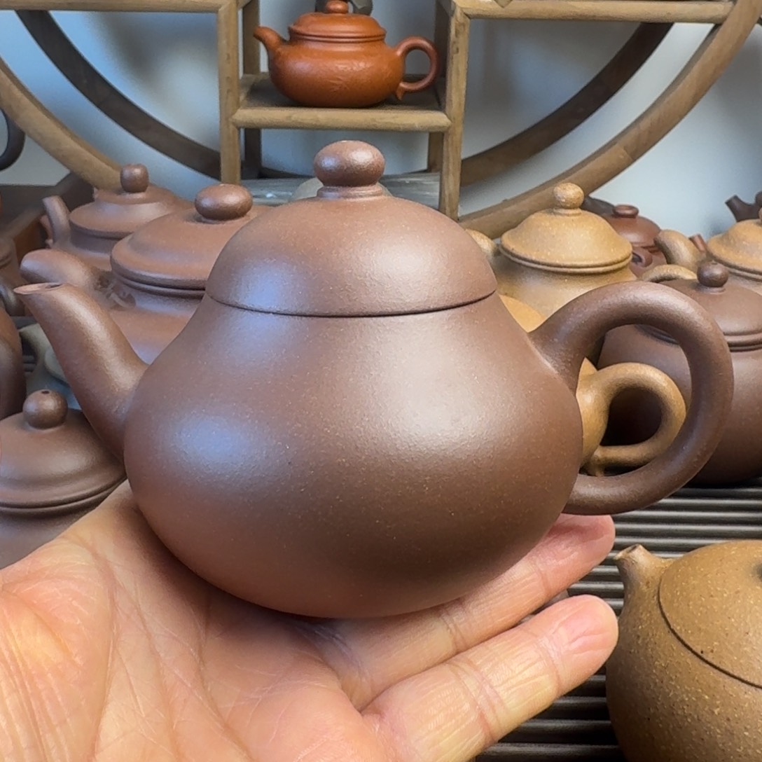 雪***鹰茶壶紫砂200cc梨形嫩底槽清