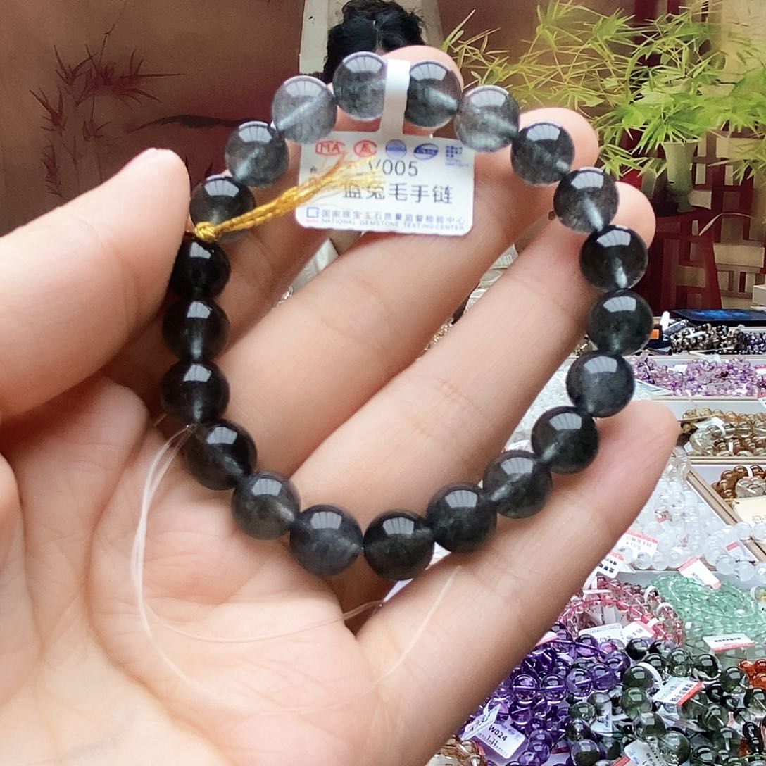 水晶手链未镶嵌V005蓝兔毛