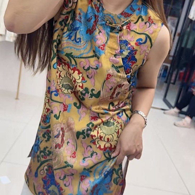 2025国风新中式马甲旗袍套装