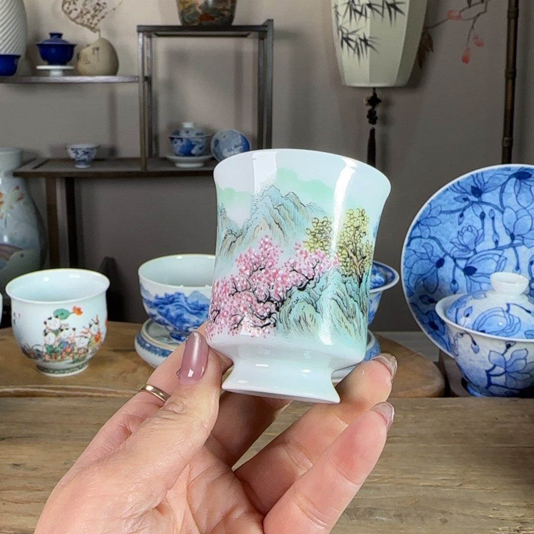 杯景德镇陶瓷柴烧多人