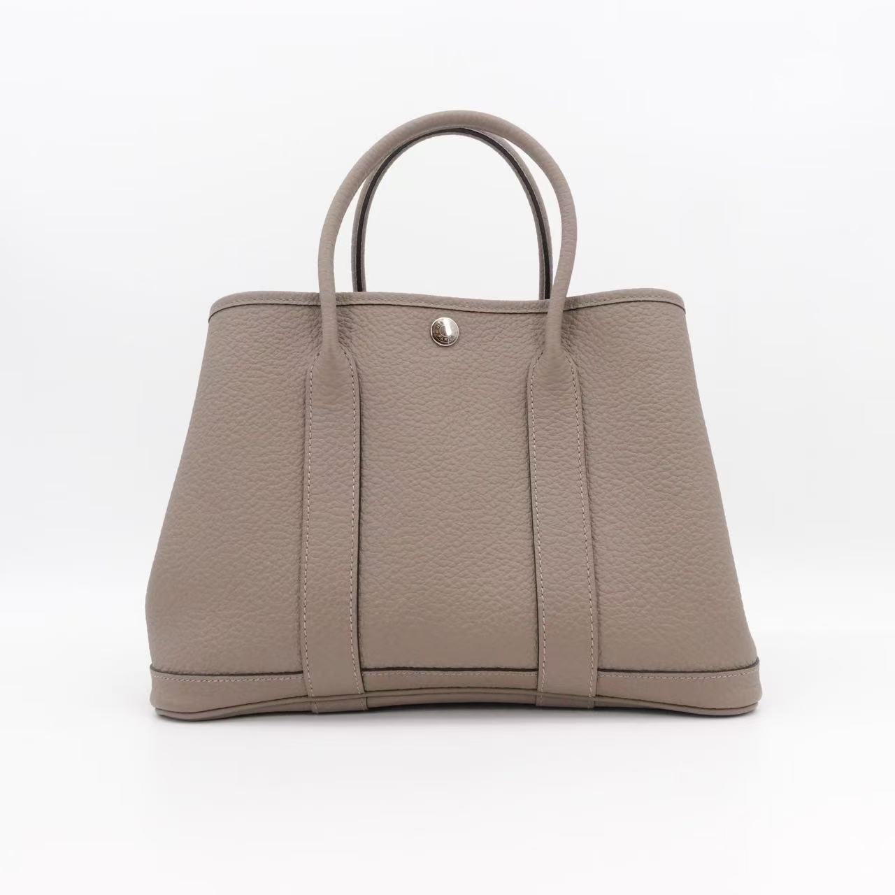 95新 Hermes/爱马仕 Gardenparty36斑鸠灰银扣/99804856