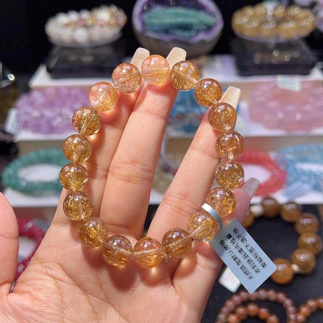 手串未镶嵌水晶用****7典藏级铜发晶11.5m m