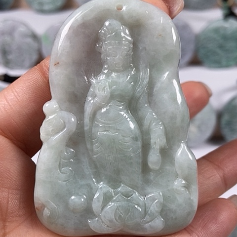 翡翠颈饰未镶嵌观音福利