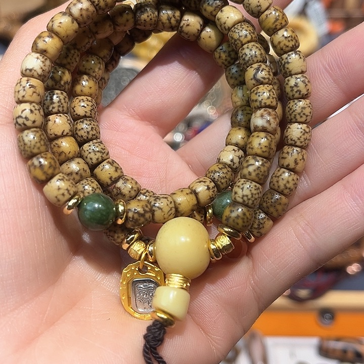 星月菩提吊坠藏地朵朵星月菩提108