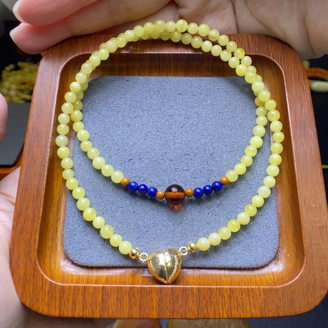 蜜蜡颈饰未镶嵌诗*郎