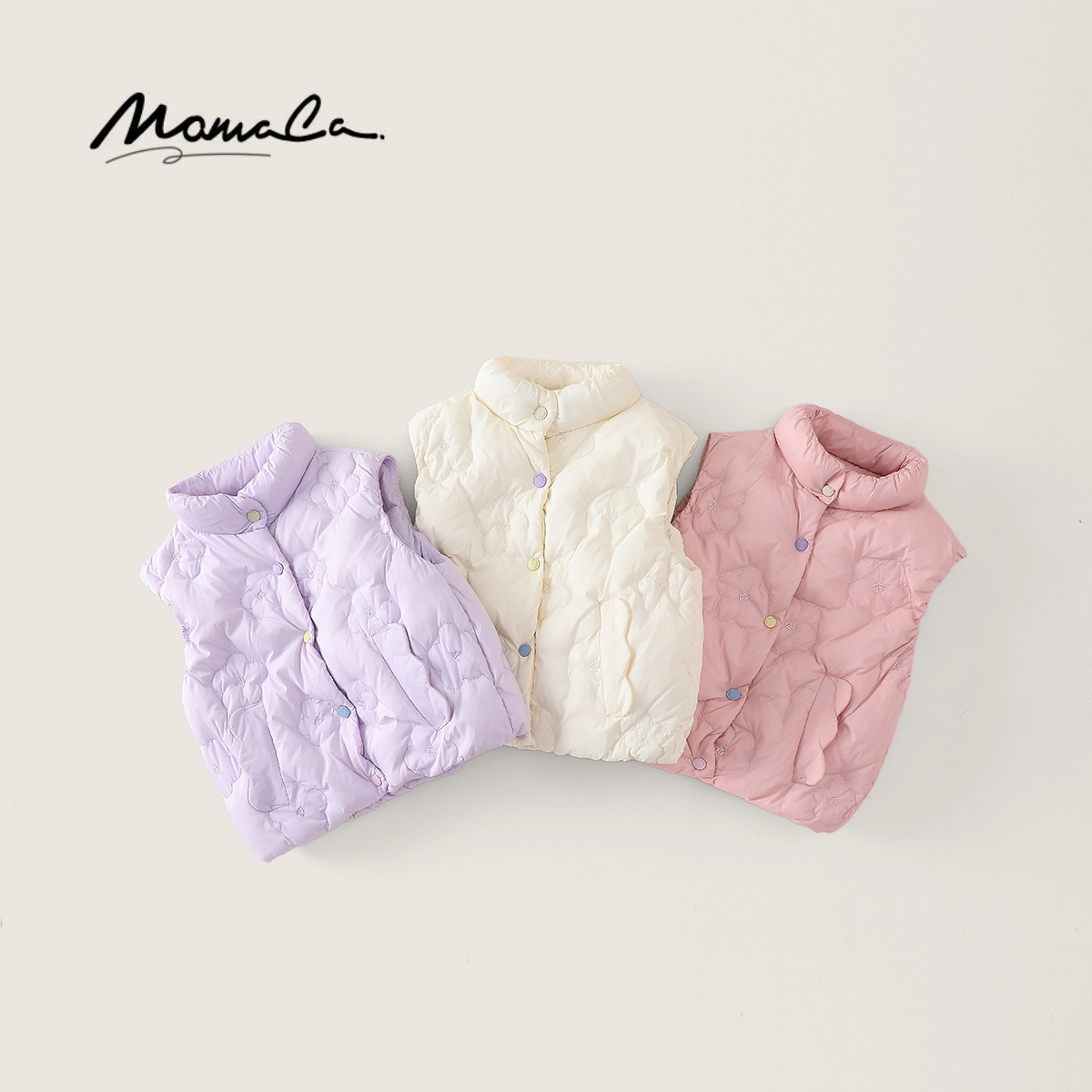 MOMOCO女童冬季新款儿童时尚洋气轻薄羽绒马甲外套77880116001