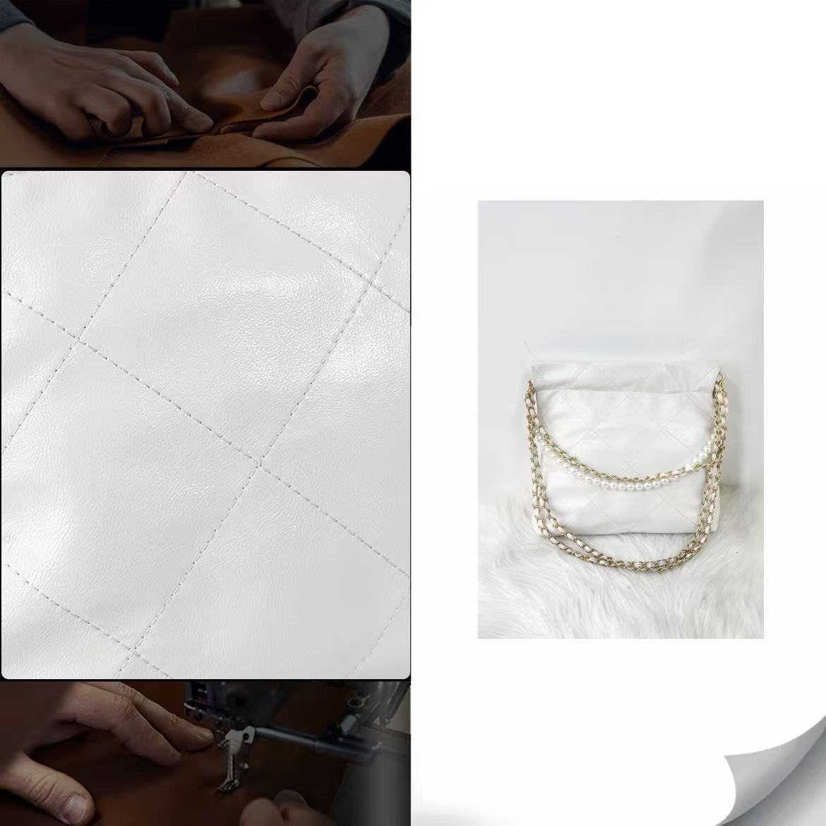 垃圾袋时尚购物袋大容量腋下菱格链条托特单肩