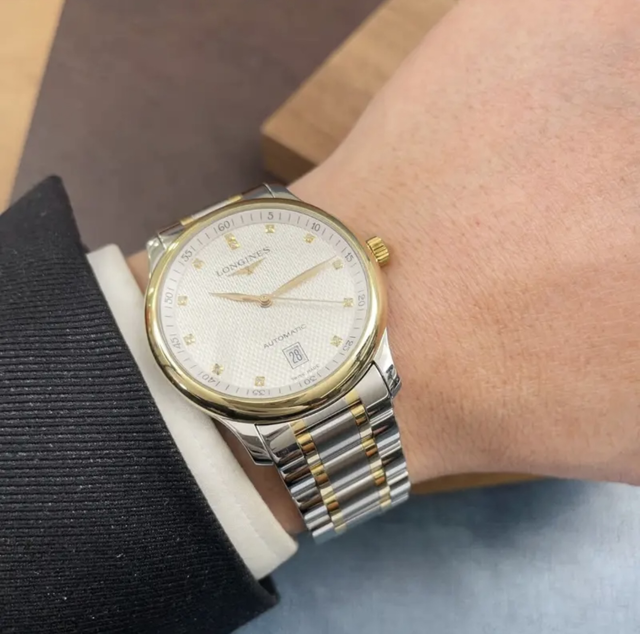 99新 Longines/浪琴 名匠38.5mm机械表瑞士表原装钢带L2.628.4