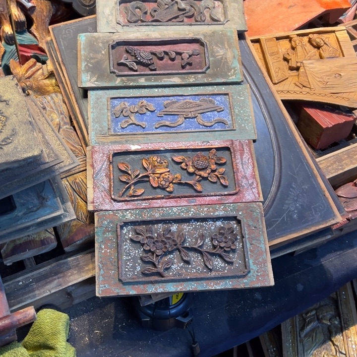 用***5香榧木老木雕花板艺术