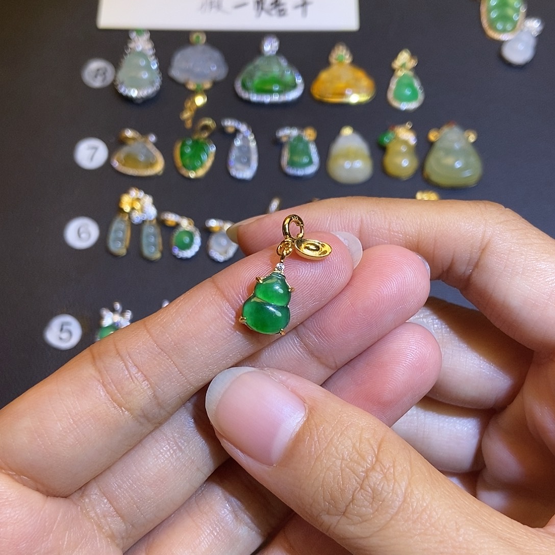 翡翠银S925镶嵌吊坠(不含链)