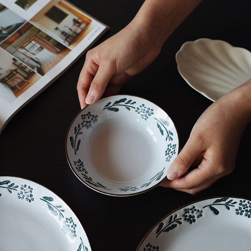 【瑕疵】Camus say 5.5英寸蓝星花圆深小盘 14.1×3.7cm