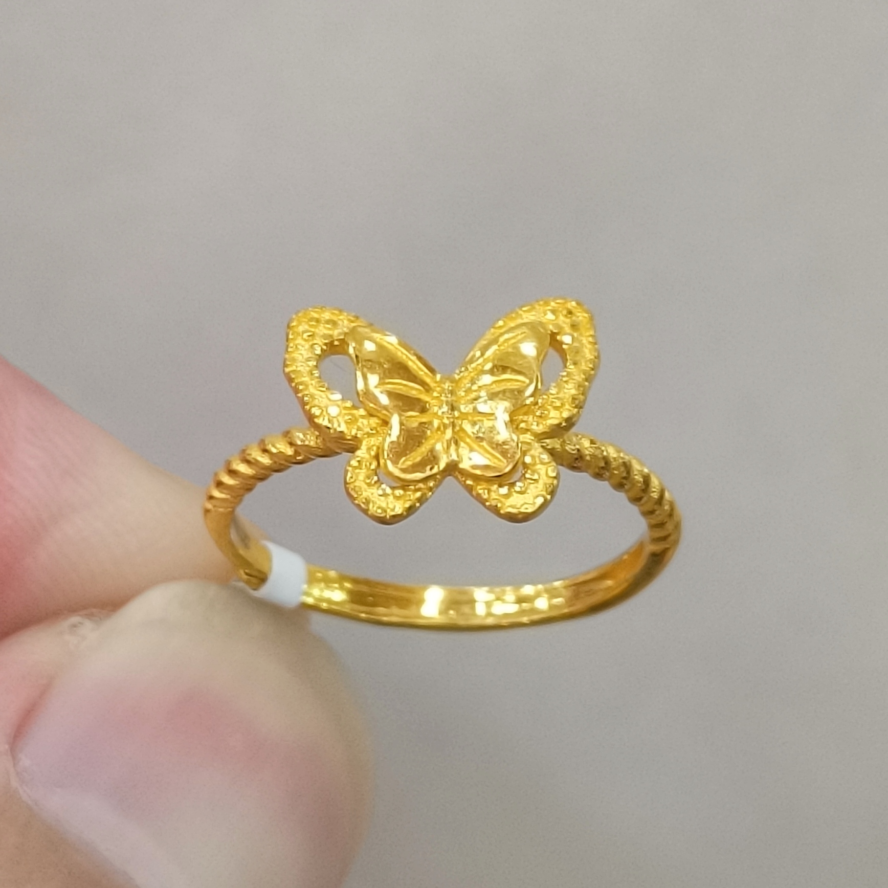 足金999黄金戒指3.09克蝴蝶戒指正品纯黄金实心活口精品女式戒指