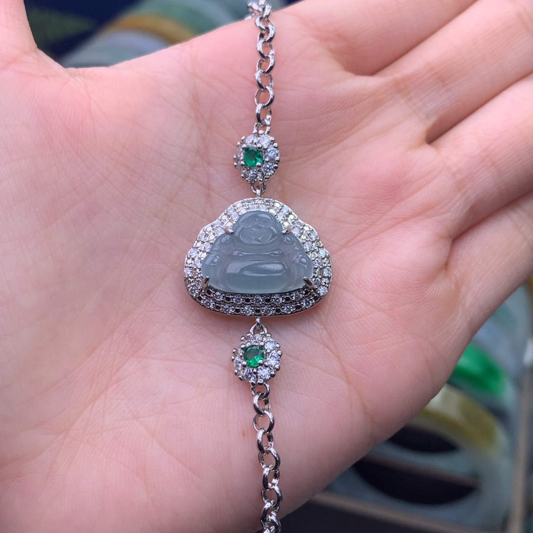 翡翠未镶嵌手链手链 