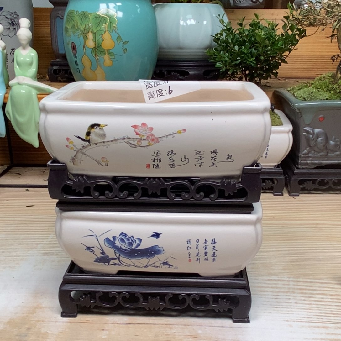 紫砂陶瓷艺术花盆陶瓷
