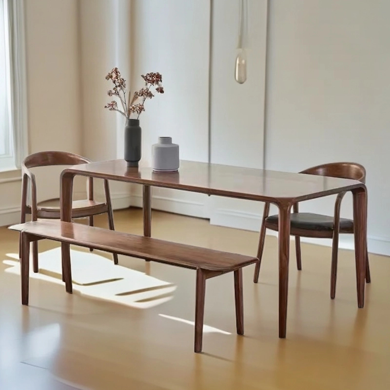 【泽木家居】北美黑胡桃木长方形望月餐桌桌子家用书桌简易高级餐桌