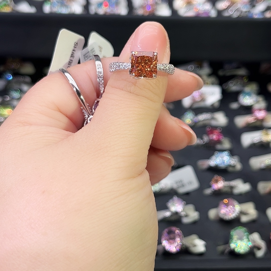 莫桑石非金属SH豪镶四叶草香槟冰花-15