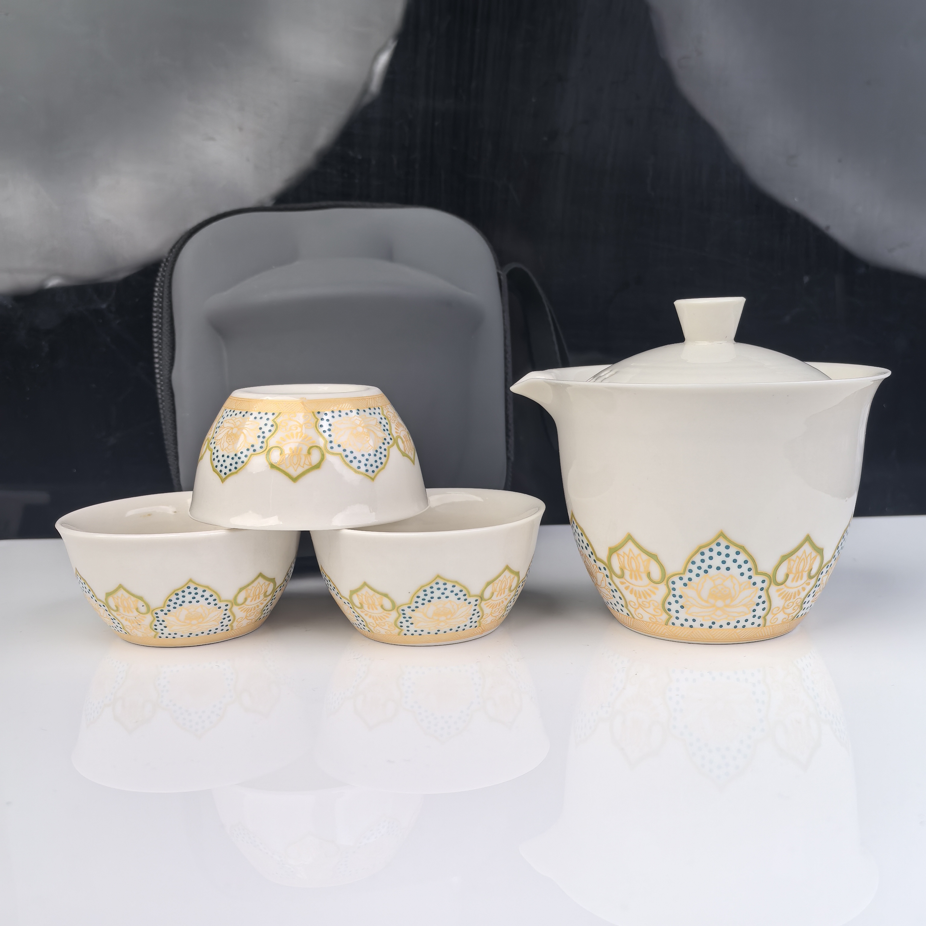 古韵 宝相花 一壶三杯旅行套 C0423