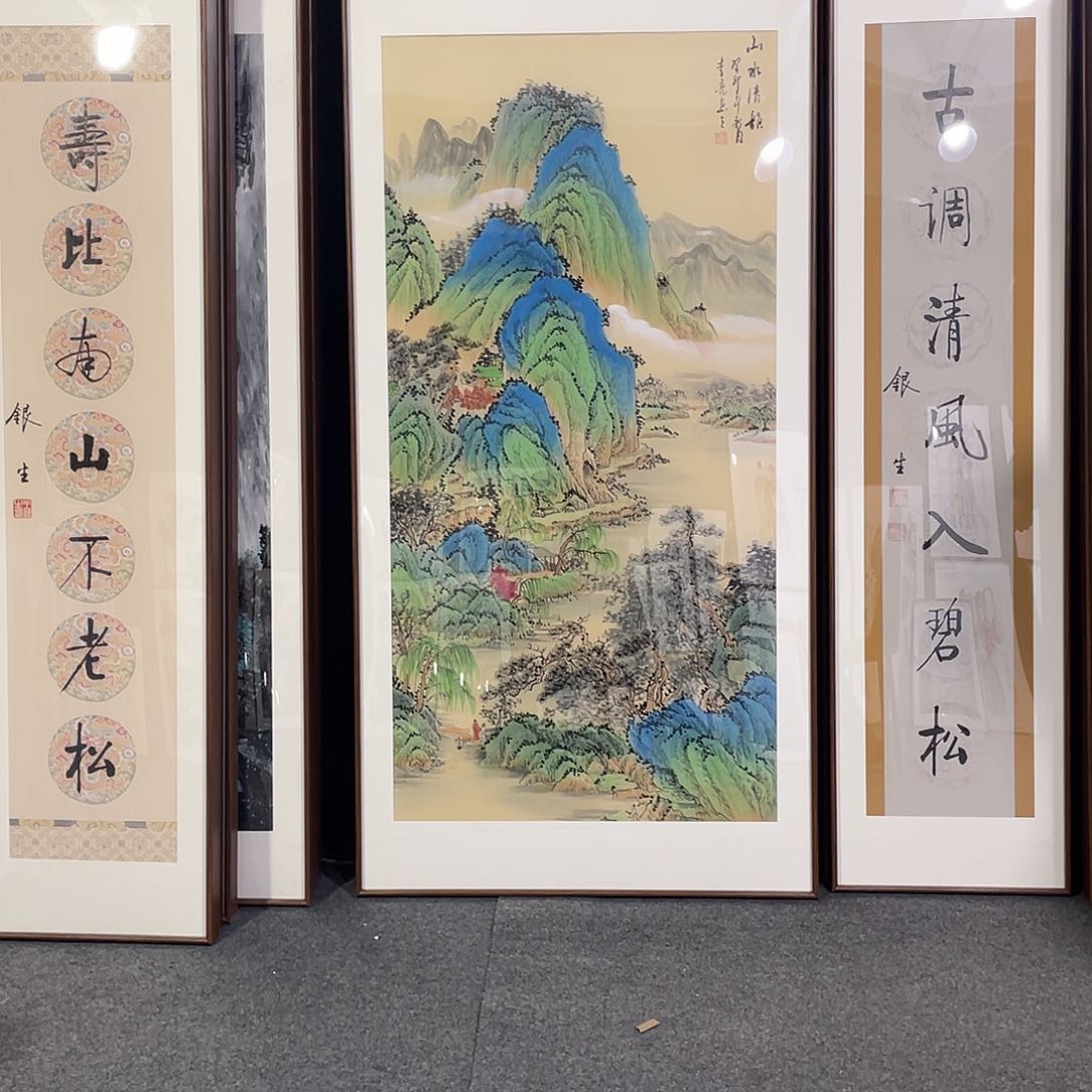 国画手绘画带框发货