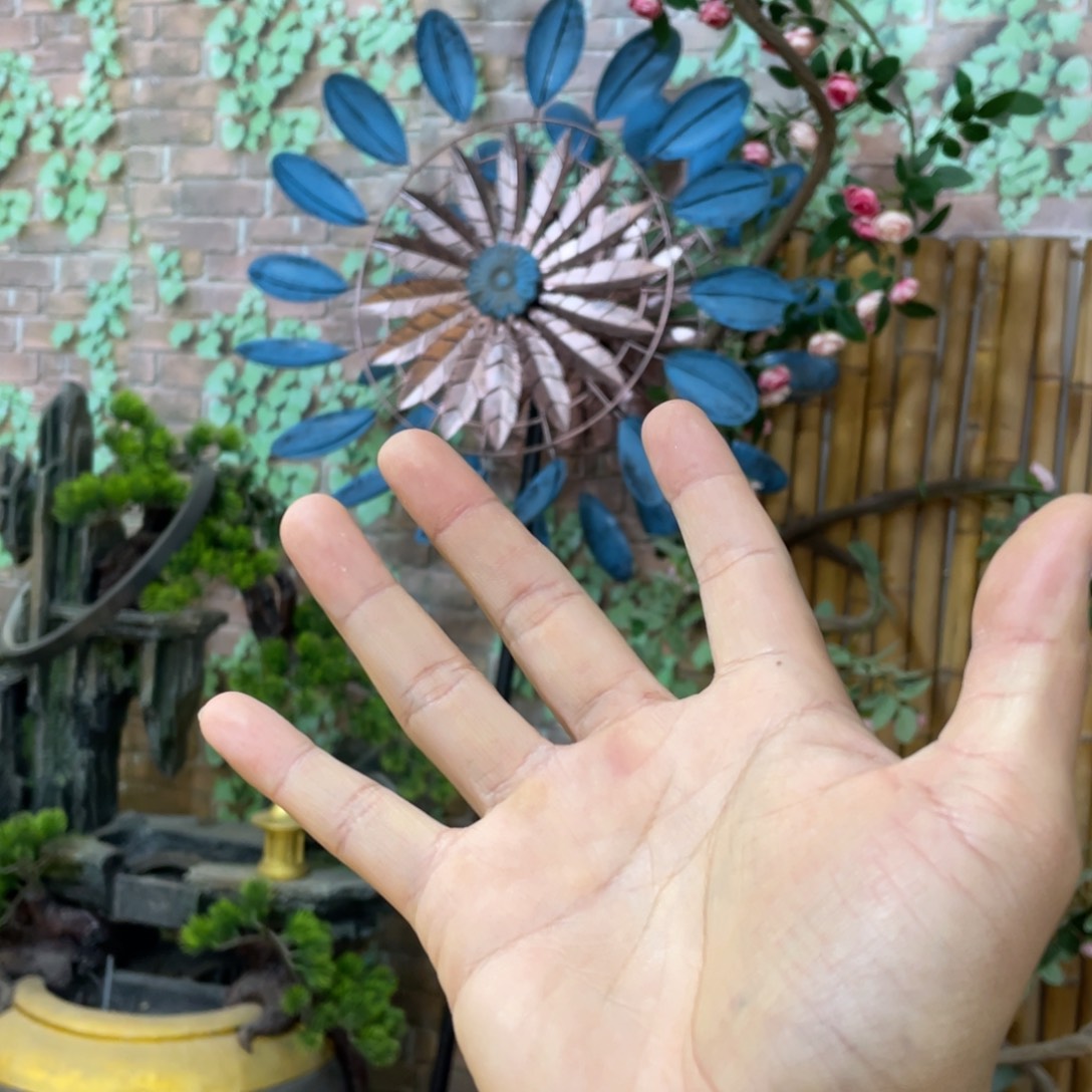 【闪购商品】铁艺孔雀蓝大风车