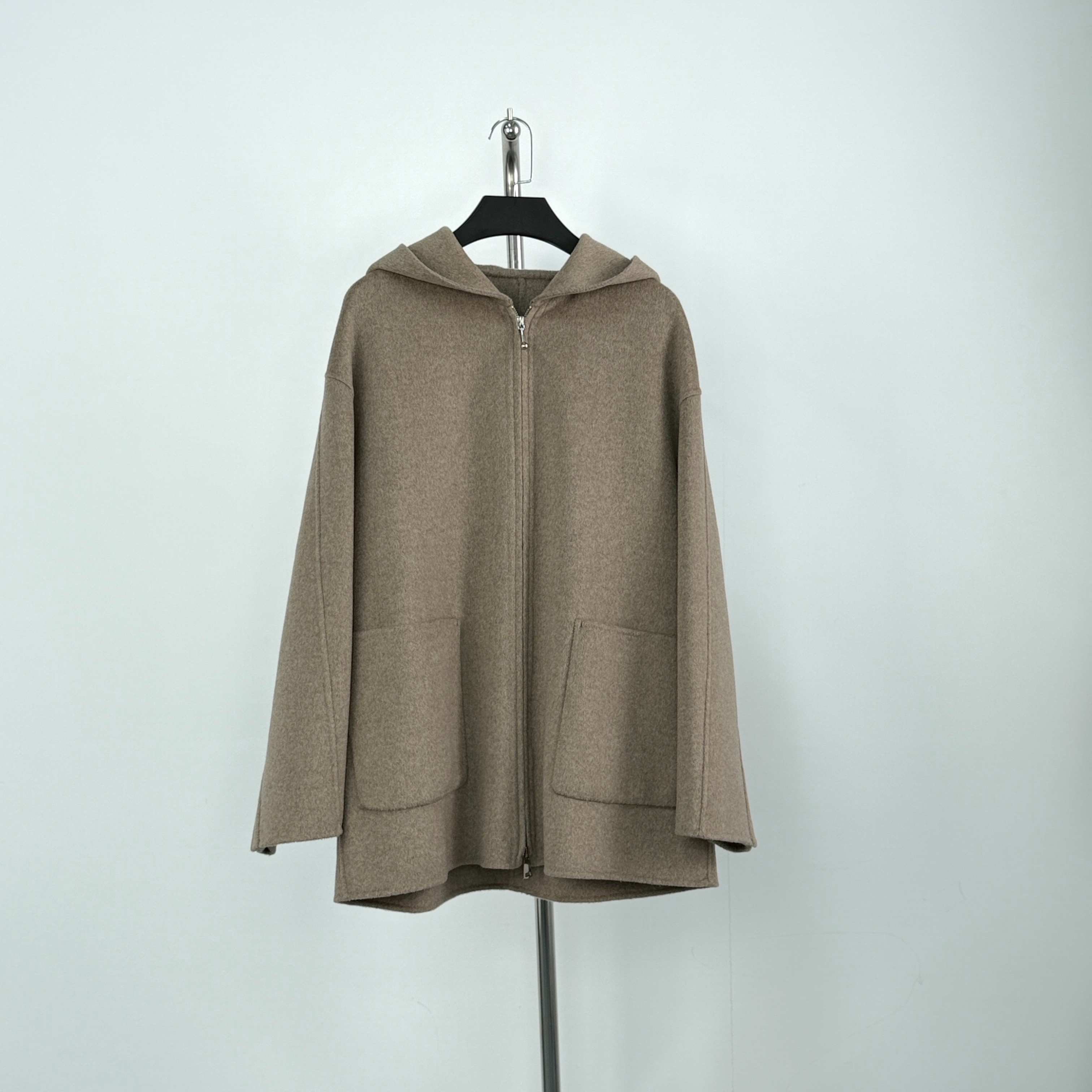 羊绒15微米秋冬季女大衣毛呢外套中长款休闲风极简风714