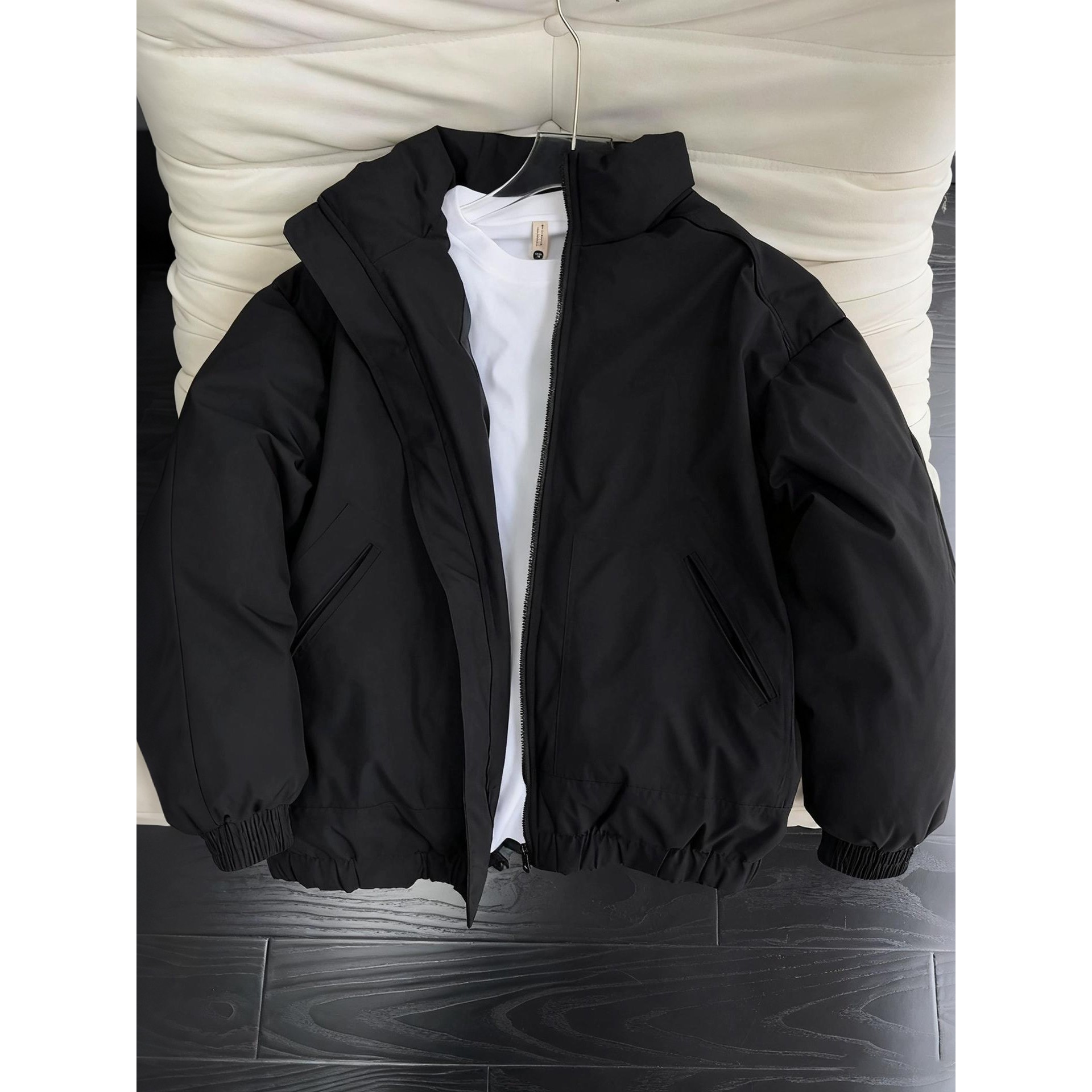 美式飞行夹克羽绒服男款冬季cleanfit三防加厚面包服立领棉衣外套