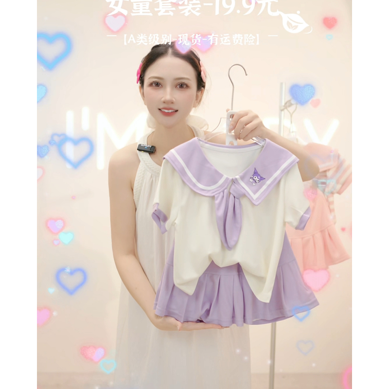 【XIN BABY】高品质A类纯棉女童套装夏款短袖女宝裙子儿童夏季-现货