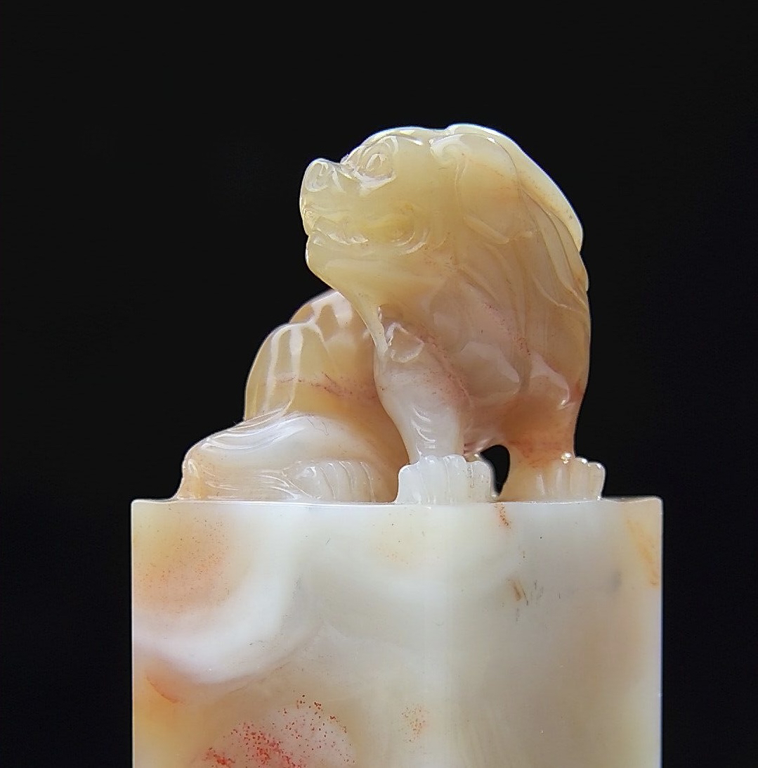 寿山石印章，瑞兽呈祥