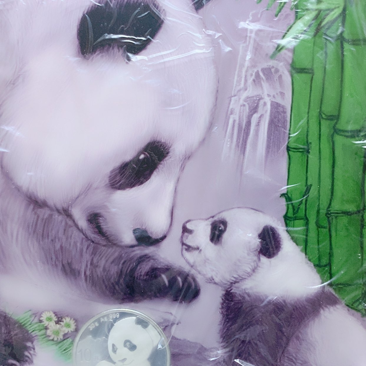 【闪购商品】纯银2019熊猫币银板画