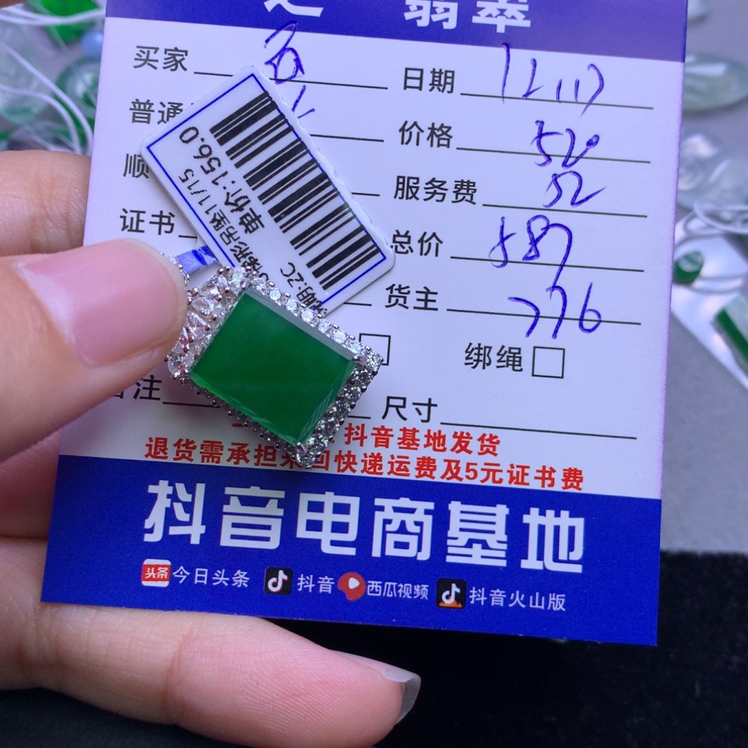 颈饰银S925镶嵌翡翠百***✌