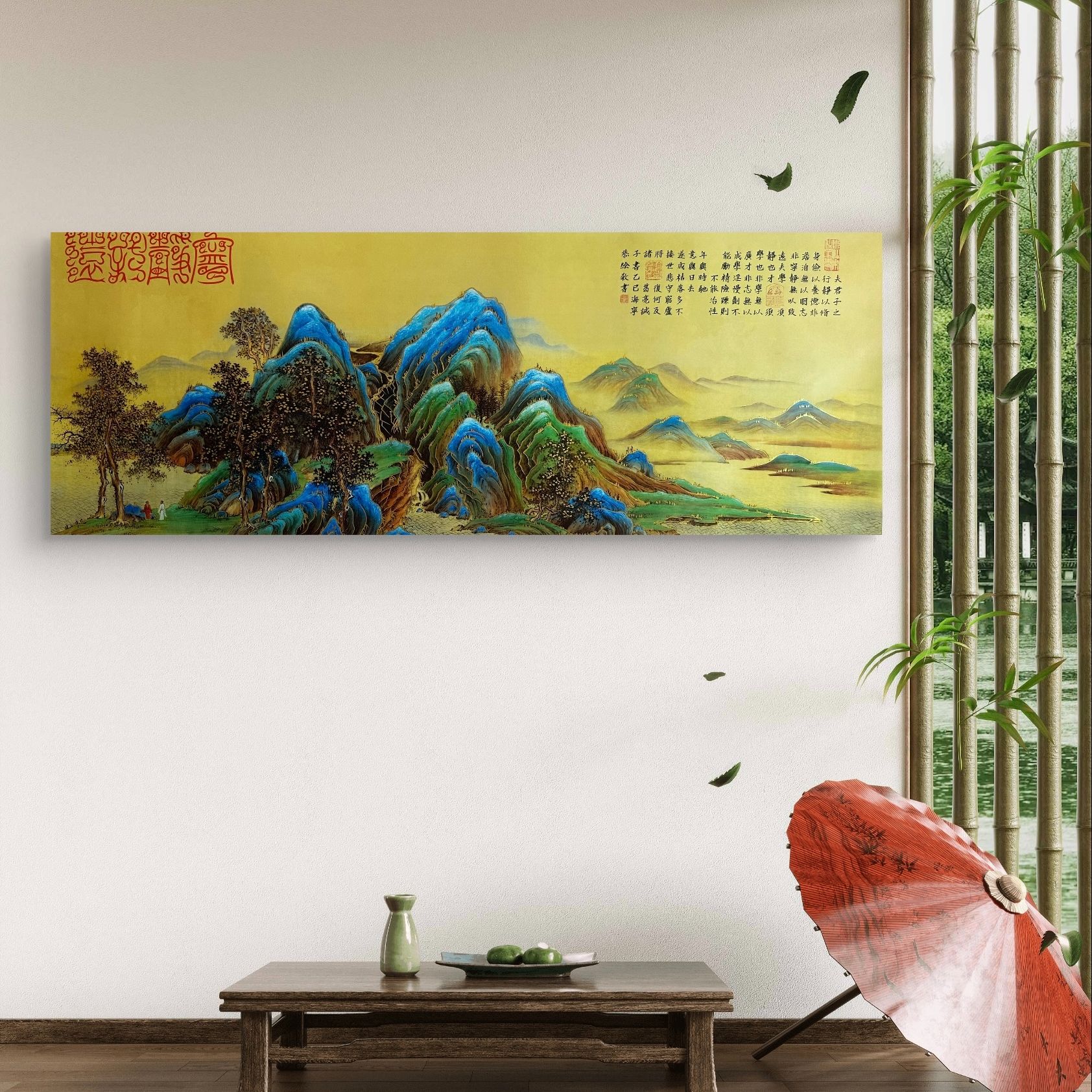 【手绘秘彩描金】苏瑾 手绘国画 —《宫廷锦丝山水》