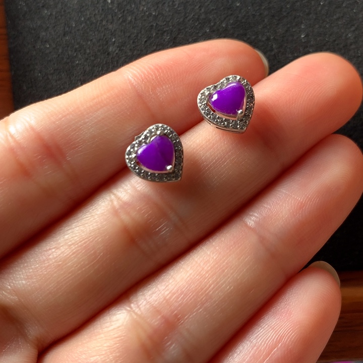 苏纪石（舒俱来）耳钉银S925镶嵌