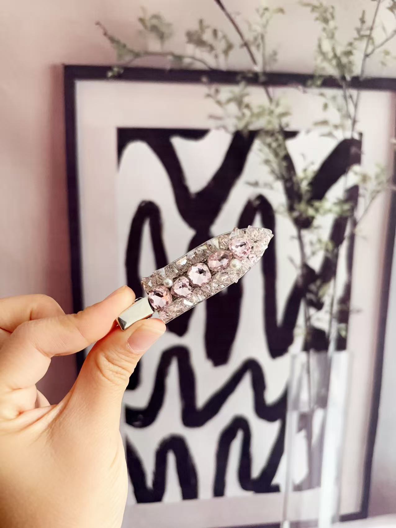 韩国东大门水晶闪闪时尚无痕夹A15