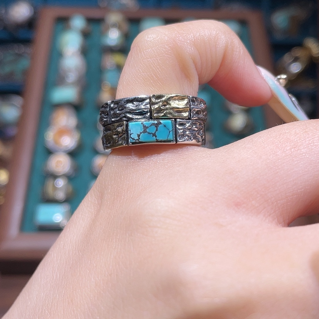 *****琥珀银S925镶嵌戒指戒指