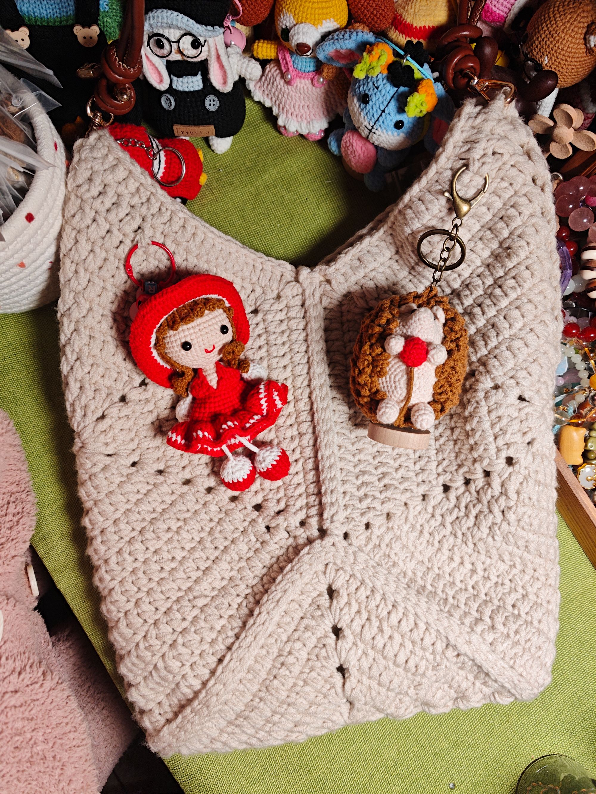 软绵绵棉线手工钩织包