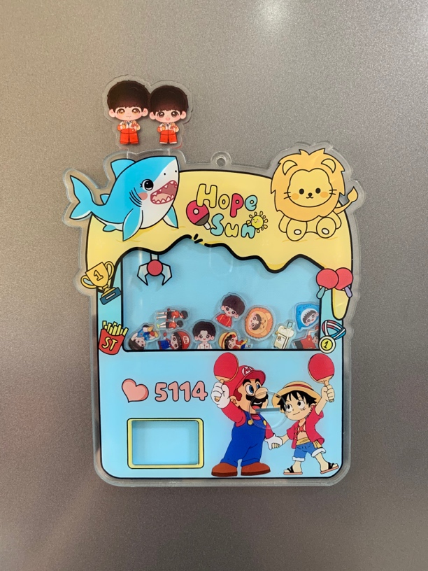 原创设计！薯条派可爱莎头摇摇乐莎头扭蛋机卡通亚克力玩具摆件