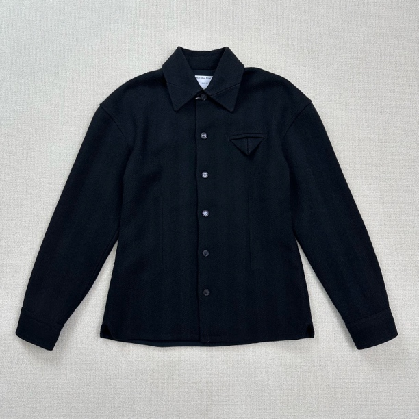 99新 BOTTEGA VENETA/葆蝶家 三角标羊毛衬衣外套/48码/WL1791