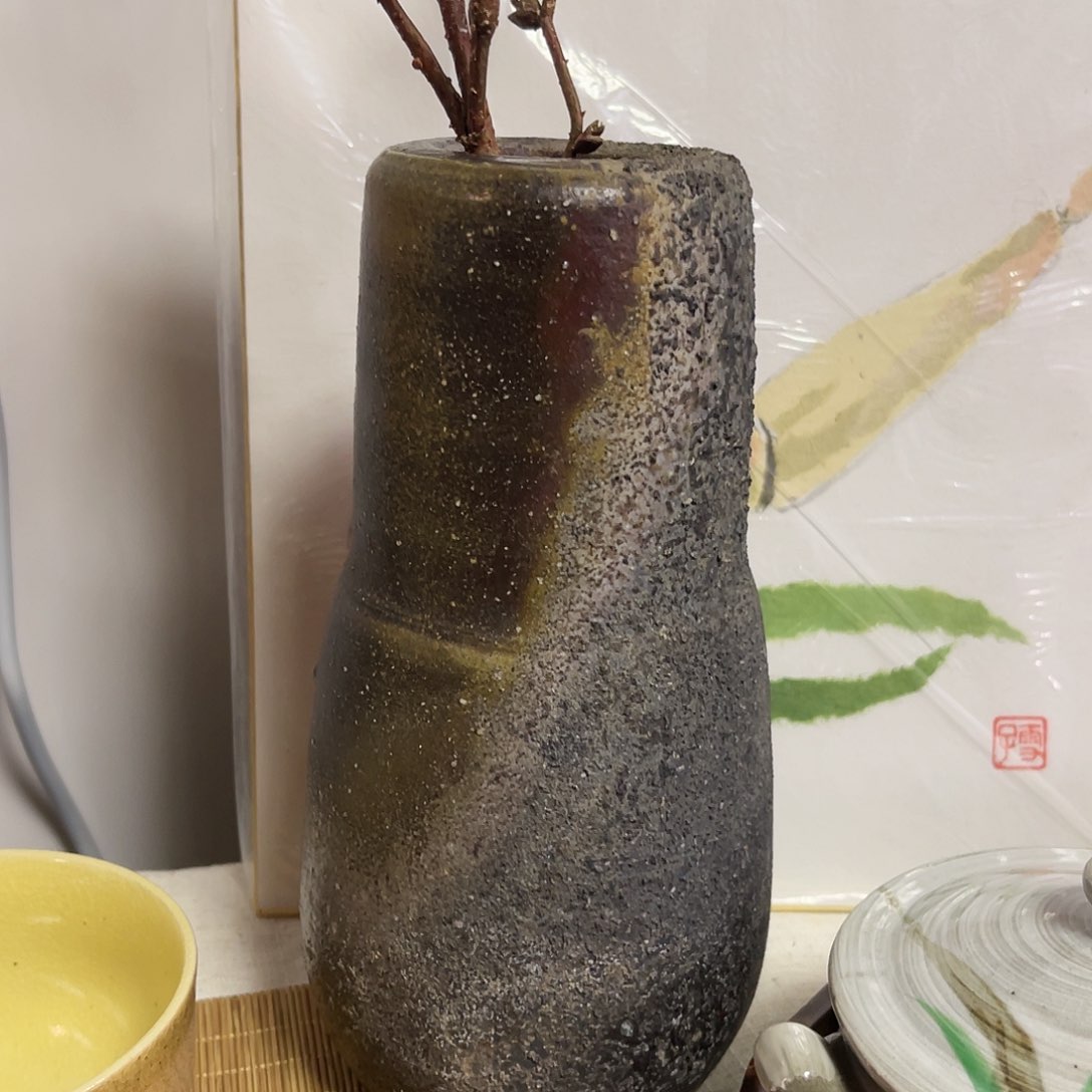 瓷片备前烧诧寂花器7