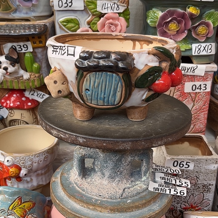 粗陶材质多肉花盆