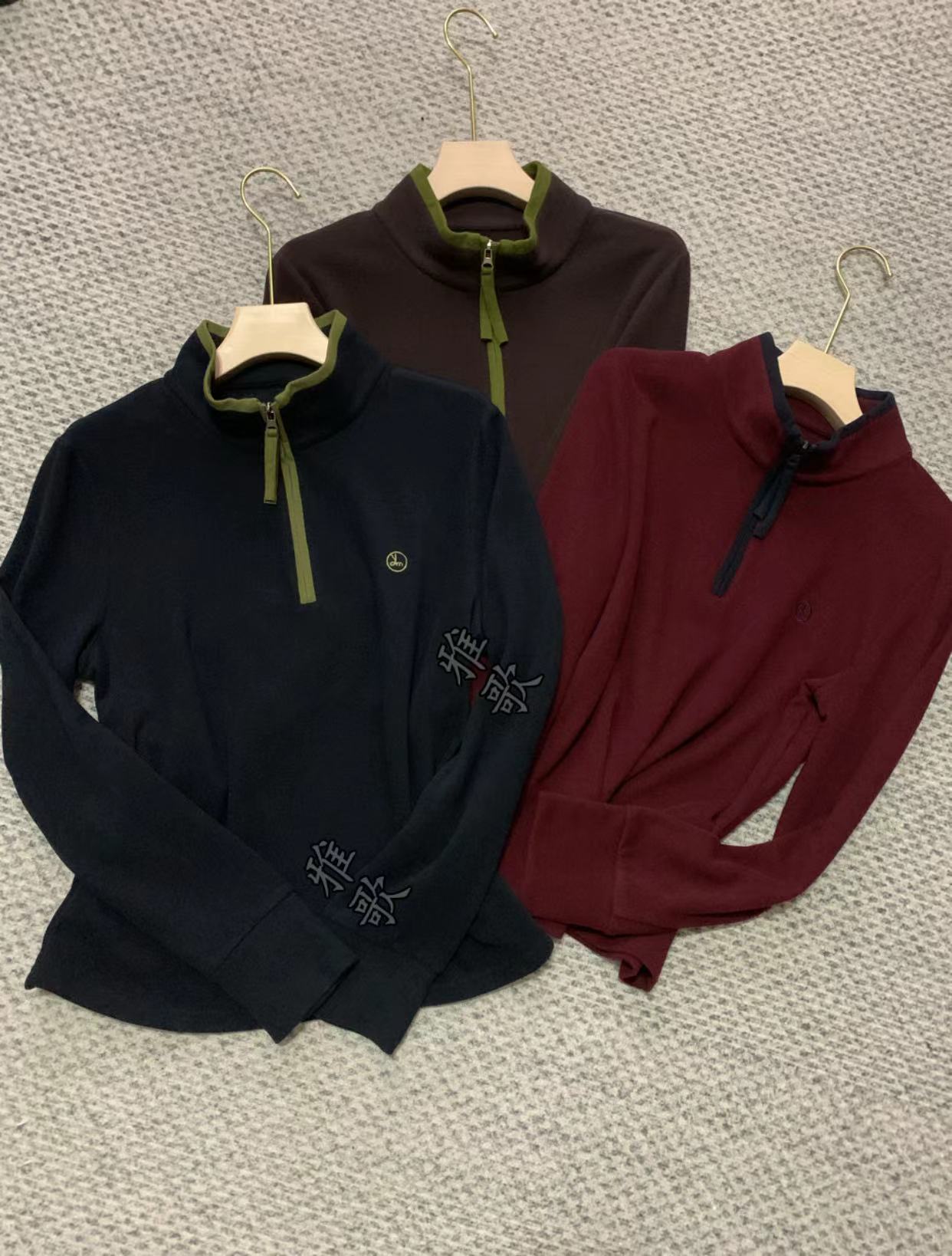 25259#爆款时尚百搭拼色半拉链显瘦休闲暖绒衫