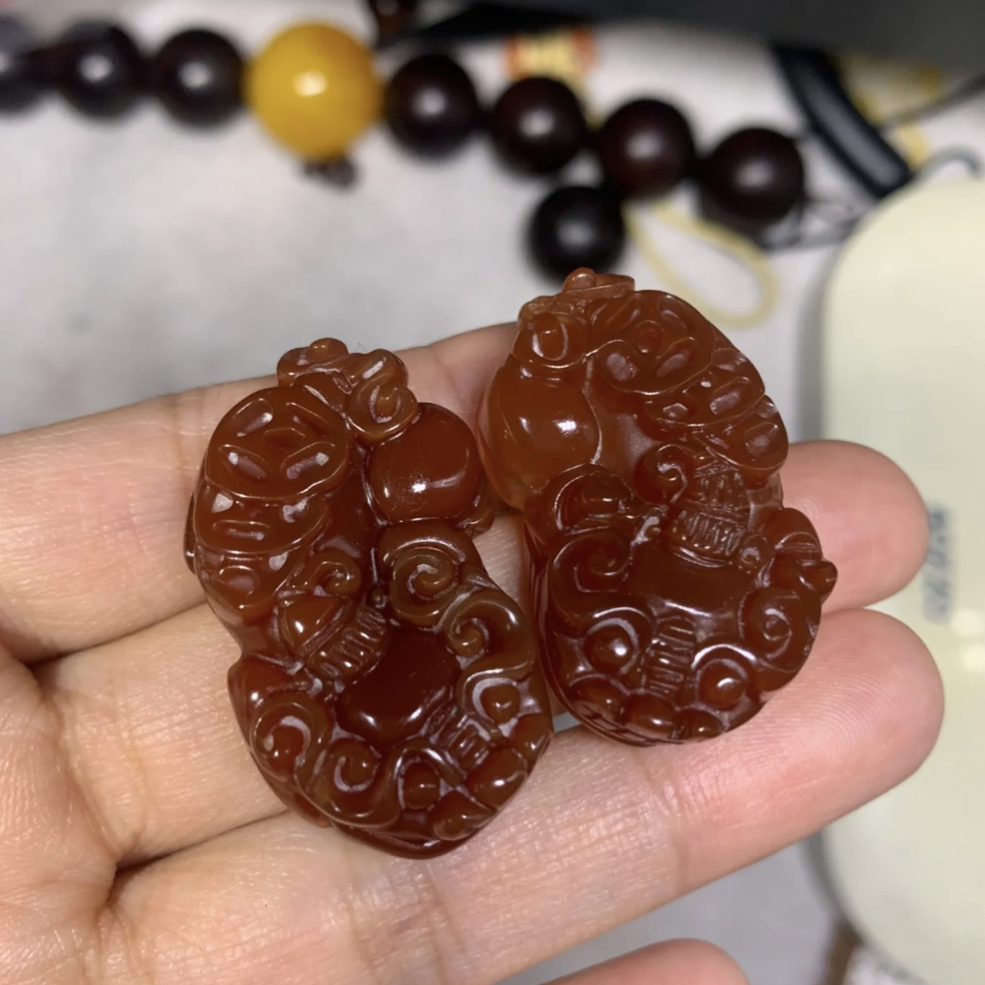 【红玛瑙貔貅吊坠】招财进宝辟邪护身天然红玛瑙精工雕刻男女款