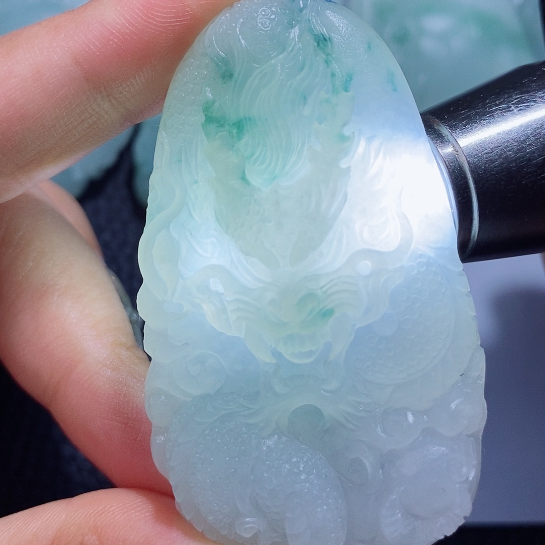 定制翡翠未镶嵌毛货付款后确认抛光