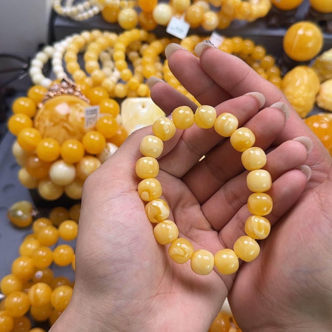 未镶嵌琥珀珠宝奇石同料12mm