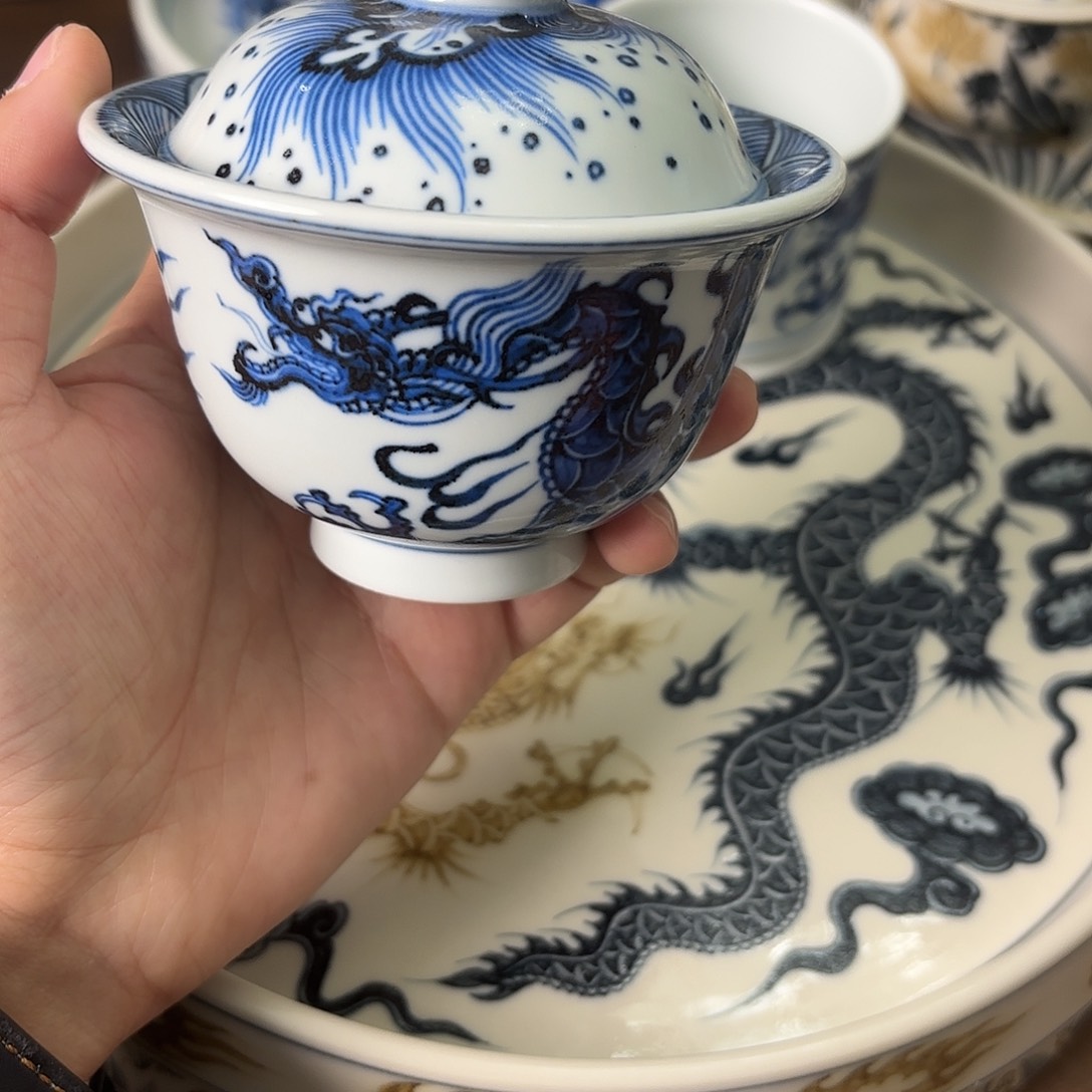 盖碗陶瓷景德镇手绘茶器